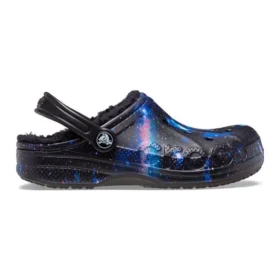 Baya Lined Clog Galaxy à lanières duveteuses et doublés « Black Multi »