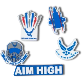 Bijoux de chaussures Jibbitz™ « Armed Forces Us Air Force » (lot de 5)