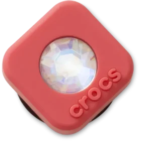Bijoux Jibbitz™ « Carré rouge en PVC avec pierre Smt »