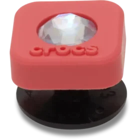 Bijoux Jibbitz™ « Carré rouge en PVC avec pierre Smt »