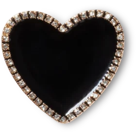 Bijoux Jibbitz « Cœur noir avec contour doré »