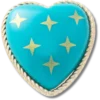 Bijoux Jibbitz « Cœur turquoise et or »