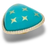 Bijoux Jibbitz « Cœur turquoise et or »