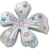 Bijoux Jibbitz « Fleur » en argent avec pierre métallisée