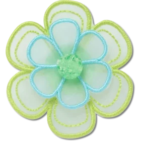 Bijoux Jibbitz « Fleur en maille verte »