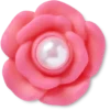 Bijoux Jibbitz « Fleur rose avec perle au centre »