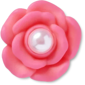 Bijoux Jibbitz « Fleur rose avec perle au centre »