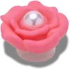 Bijoux Jibbitz « Fleur rose avec perle au centre »