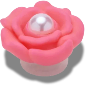 Bijoux Jibbitz « Fleur rose avec perle au centre »