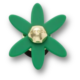 Bijoux Jibbitz « Fleur tournante » verte rétro