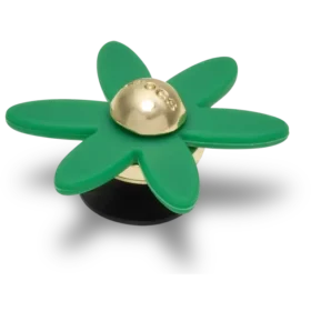 Bijoux Jibbitz « Fleur tournante » verte rétro