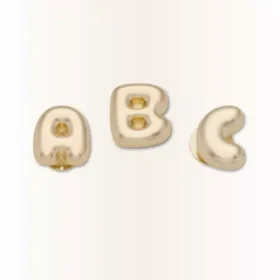 Bijoux Jibbitz « Lettre a bulle dorée »