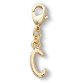 Bijoux Jibbitz « Lettre C » dorés