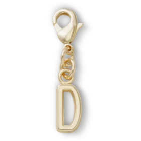 Bijoux Jibbitz « Lettre D » dorés