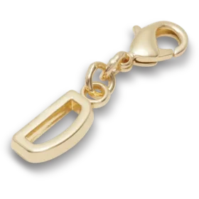 Bijoux Jibbitz « Lettre D » dorés