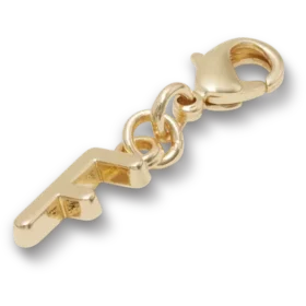 Bijoux Jibbitz « Lettre F » dorés