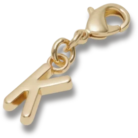 Bijoux Jibbitz « Lettre K » dorés