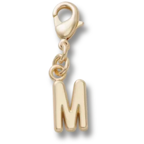 Bijoux Jibbitz « Lettre M » dorés
