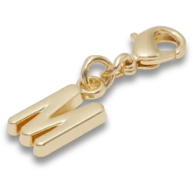 Bijoux Jibbitz « Lettre M » dorés