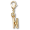 Bijoux Jibbitz « Lettre N » dorés