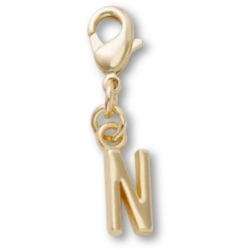 Bijoux Jibbitz « Lettre N » dorés