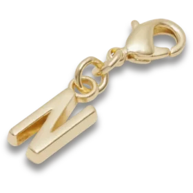 Bijoux Jibbitz « Lettre N » dorés