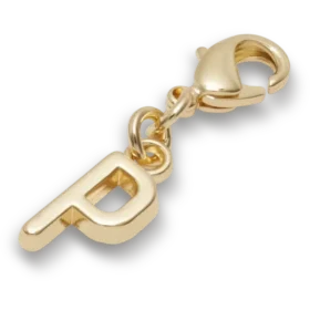 Bijoux Jibbitz « Lettre P » dorés