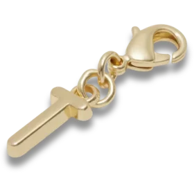 Bijoux Jibbitz « Lettre T » dorés