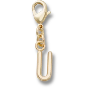 Bijoux Jibbitz « Lettre U » dorés