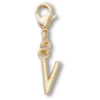 Bijoux Jibbitz « Lettre V » dorés
