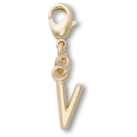Bijoux Jibbitz « Lettre V » dorés