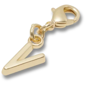 Bijoux Jibbitz « Lettre V » dorés