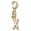 Bijoux Jibbitz « Lettre X » dorés