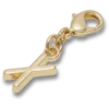 Bijoux Jibbitz « Lettre X » dorés