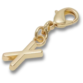 Bijoux Jibbitz « Lettre X » dorés