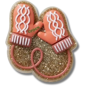 Bijoux Jibbitz « Mitaines roses Glitter »