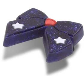 Bijoux Jibbitz « Nœud bleu pailleté »