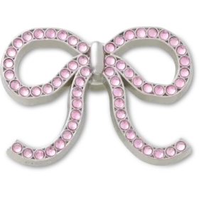 Bijoux Jibbitz™ « Nœud rose pailleté »
