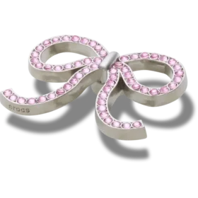 Bijoux Jibbitz™ « Nœud rose pailleté »