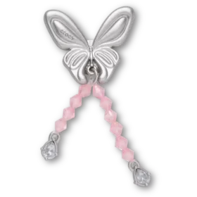 Bijoux Jibbitz™ papillon Meta argenté à perles