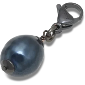 Bijoux Jibbitz™ « Perle noire argentée »