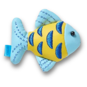 Bijoux Jibbitz « Poisson scintillant bleu et or »