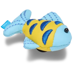 Bijoux Jibbitz « Poisson scintillant bleu et or »