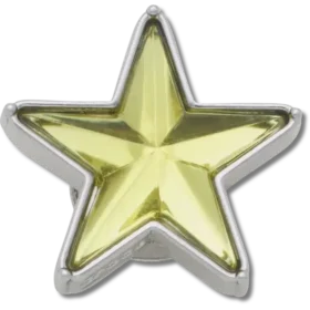 Bijoux Jibbitz « Étoile » argentée et verte avec pierres Smt