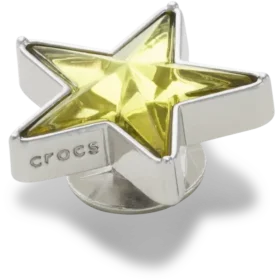 Bijoux Jibbitz « Étoile » argentée et verte avec pierres Smt