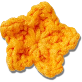 Bijoux Jibbitz « Étoile orange » en crochet artisanal
