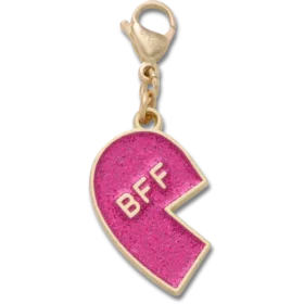 Charm « BFF » rose à Glitter (gauche) Bijoux de chaussures Jibbitz