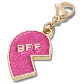Charm « BFF » rose à Glitter (gauche) Bijoux de chaussures Jibbitz