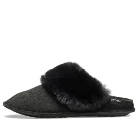 Chaussons à talon ouvert en fourrure « Black »