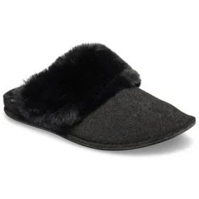 Chaussons à talon ouvert en fourrure « Black »